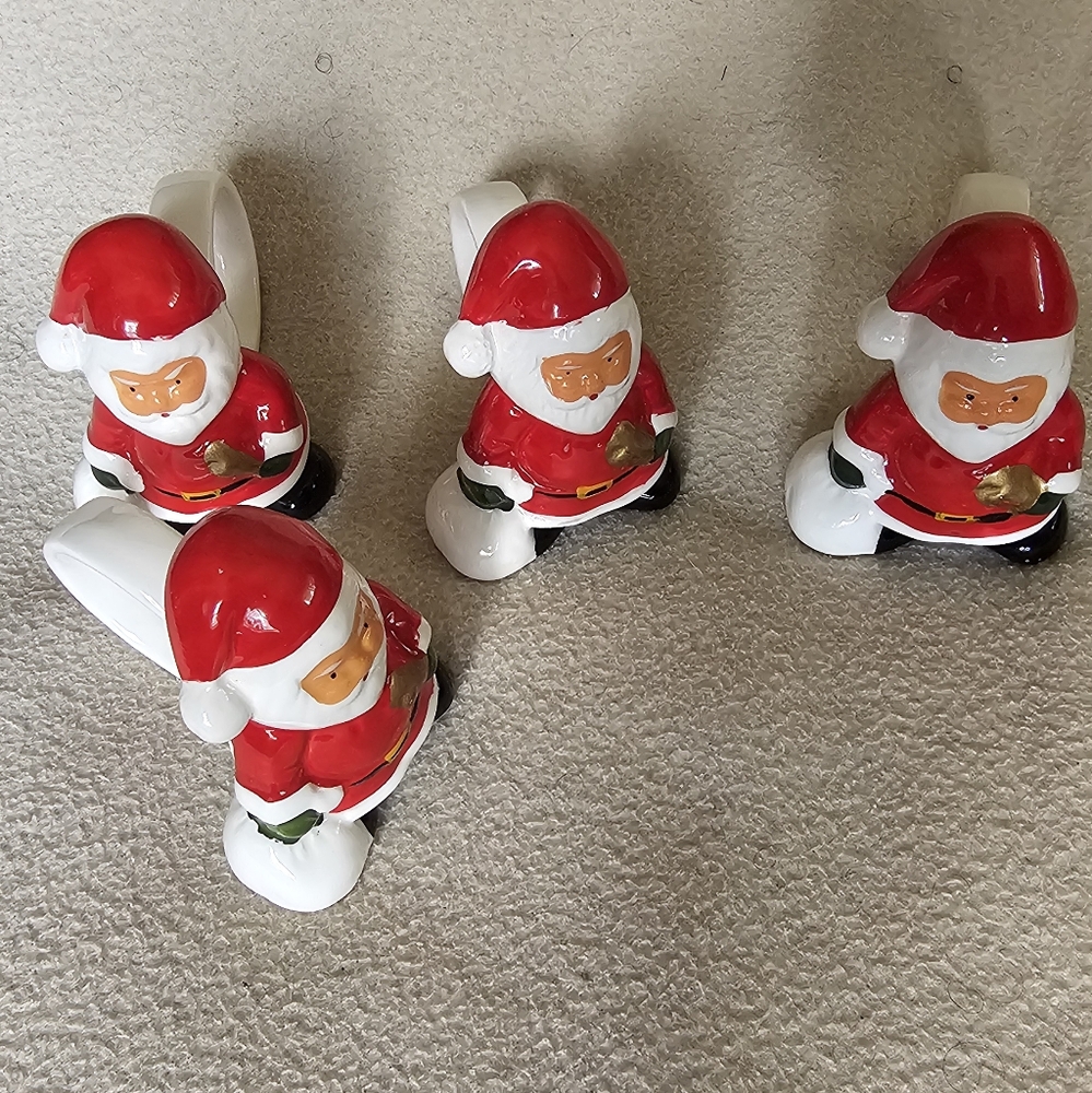 Festive Santa Napkin Rings Set